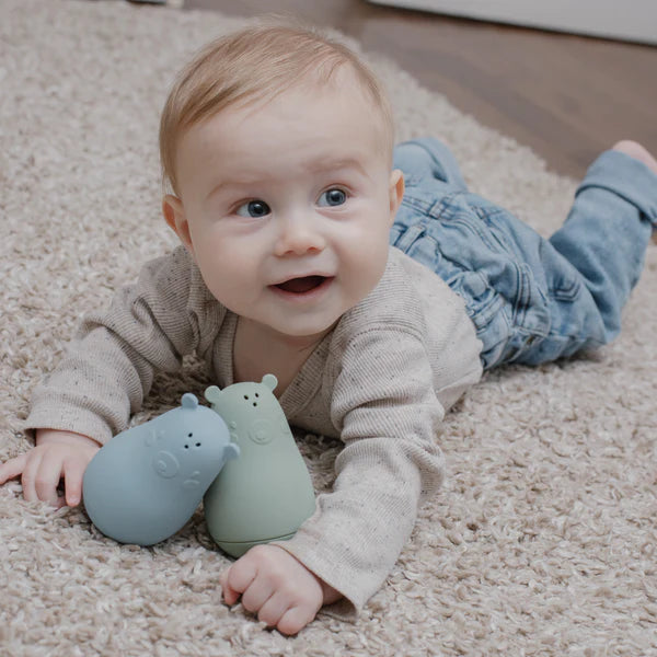 noüka Bear Bath Toys (Leaf/Lily Blue)-Toys & Learning-noüka-031733 LF-babyandme.ca