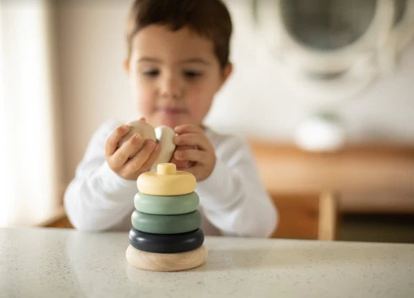 noüka Wood and Silicone Stacker (Storm Tower)-Toys & Learning-noüka-031720 ST-babyandme.ca